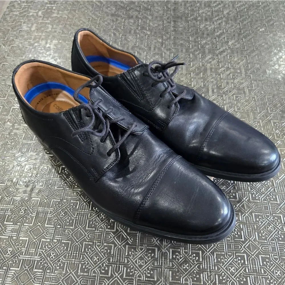 🐢 Clarks Men's Black Whiddon Cap Toe Oxford Size 10.5.